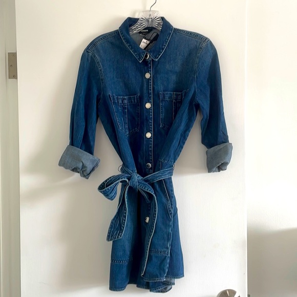 Express- never worn with tags. Denim romper with shorts. - Picture 1 of 5